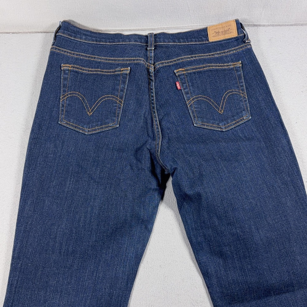 Vintage Levis 505 Jeans Women 10 Long Blue Dark Wash Straight Leg Stretch Denim - Picture 9 of 11